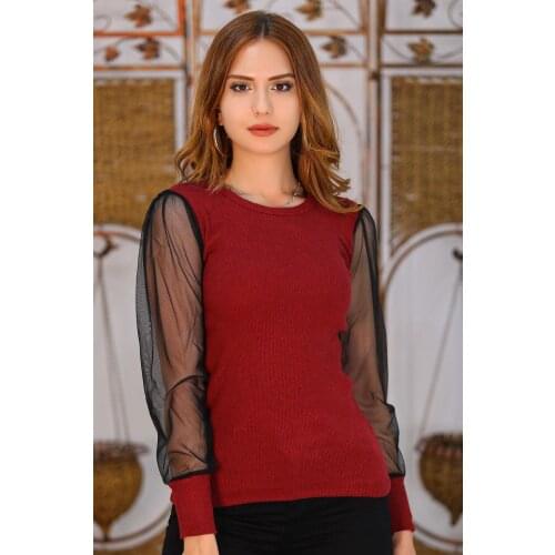 Haydigiy Burgundy Blouses