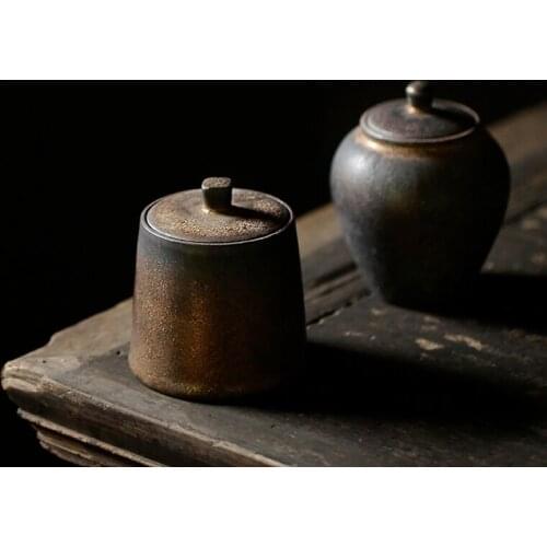 Ceramic Jar Tea Caddy Sealed Jar Portable Tea Can Candy Jar Storage Tank Food Container Tea Box Tea Organizer Decorative Jars