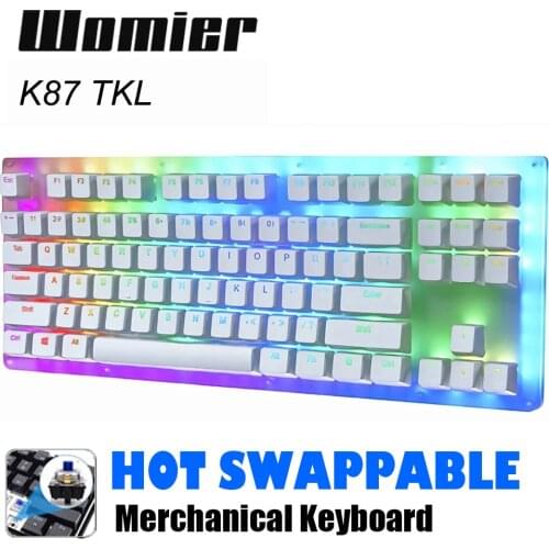 Womier 87 Key K87 Mechanical Keyboard 80% 87 TKL Pcb Case Hot Swappable Switch Support Lighting Effects With RGB Switch LED
