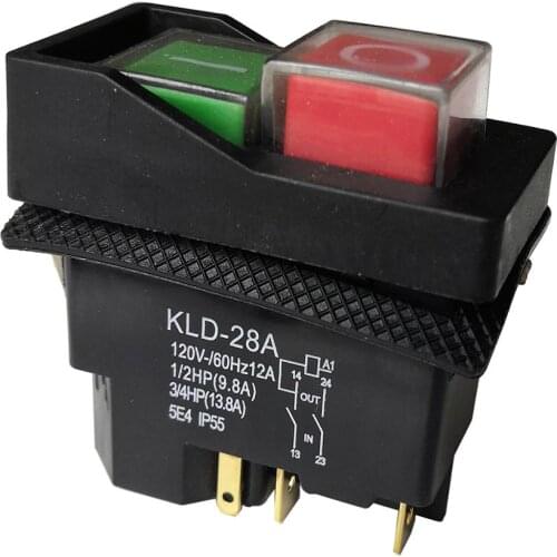 KLD-28A Waterproof Electromagnetic Pushbutton Switch 120V 220V 4Pins 5 Pin Electric Cutter Push Button Switches for Slicer