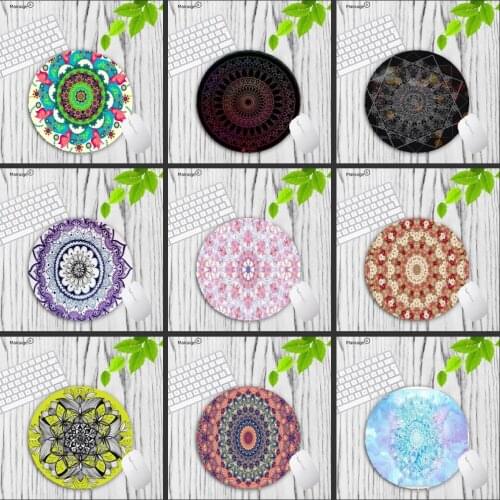Mairuige Big Promotion Mandala Beautiful Anime Mouse Mat Customized MousePads Computer Laptop Anime Round Mouse Mat 200*200*2mm