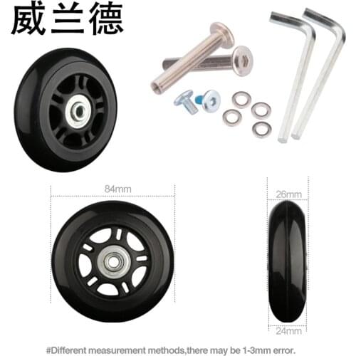 Fashion Trolley Suitcase Caster Replacement Luggage Universal Caster Accessories Wear-resistant 84*24mm Black Single Wheel Parts
