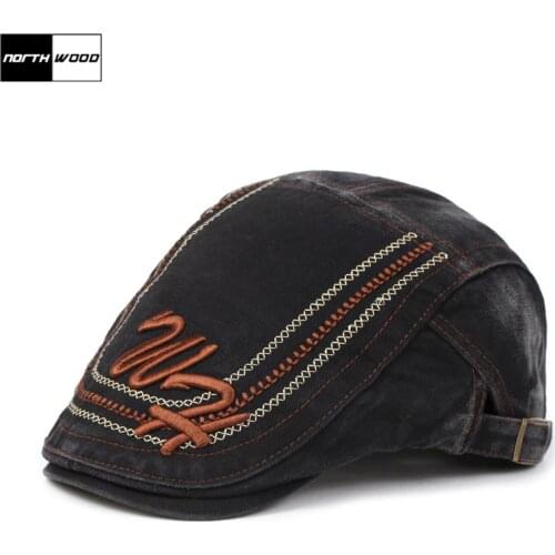 [NORTHWOOD] High Quality Retro Beret Men Gorras Planas Beret Summer Men Brand Flat Cap For Adult Cotton Material Size 55-60cm