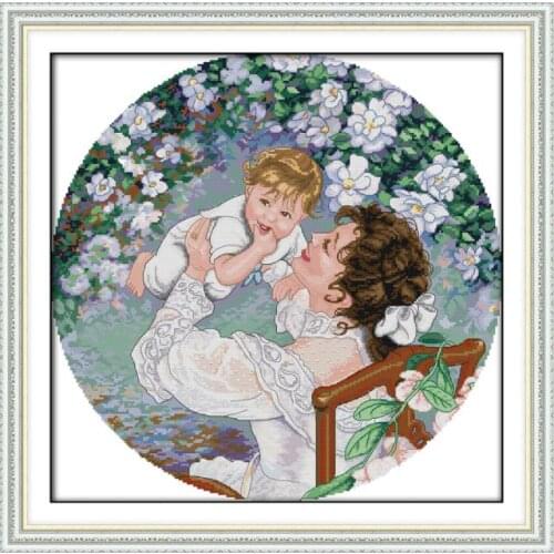 Mothers love cross stitch kit people 18ct 14ct 11ct count print canvas stitches embroidery DIY handmade needlework