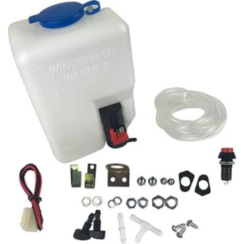 New12V 1.5L Universal Motorcycle Car Wind Shield Washer Reservoir Pump Bottle Kit