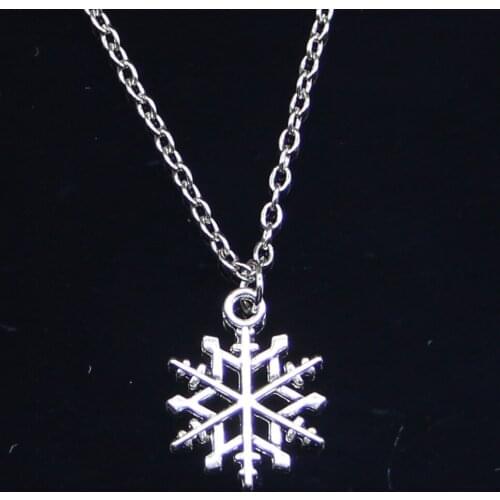 New Fashion Necklace 19x15mm snowflake snow Pendants Short Long Women Men Colar Gift Jewelry Choker