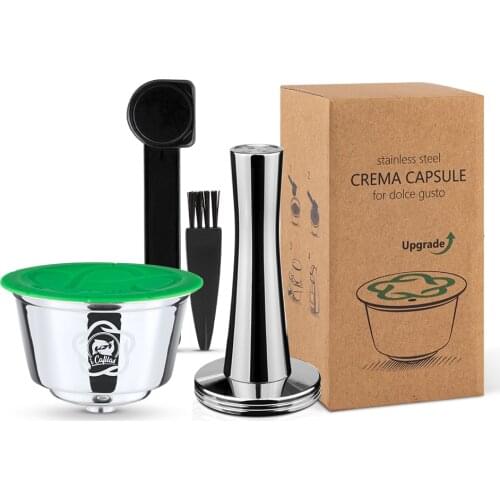 Upgraded Coffee Capsule For Nescafe Dolce Gusto Reusable Coffee Tea Filters Dripper Baskets Get 1 Brush 1 Spoon