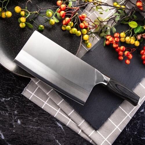 Slicing Knife Sharp Quick-cut Chinese Kitchen Knife Stainless Steel 9Cr Sliced Pork Meat Cleaver Knife Kitchen Accessories