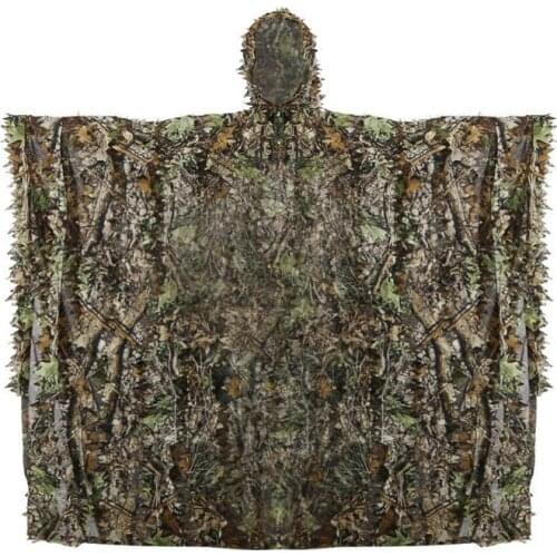 Hunting Clothes Camo 3D Leaf cloak Yowie Ghillie Breathable Open Camouflage Birdwatching Poncho Windbreaker Sniper Airsoft Gear