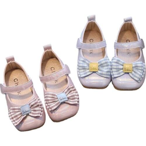 Autumn Kids Leather Shoes Fashion Bow Baby Girl Shoes Soft Bottom Toddler Shoes First Walkers Size15-30 SOB004