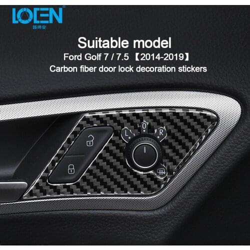 For Volkswagen For Golf Carbon Fiber Door Lock Decoration Stickers Strip 2014-2019 Universal Car Styling Car Accessaries