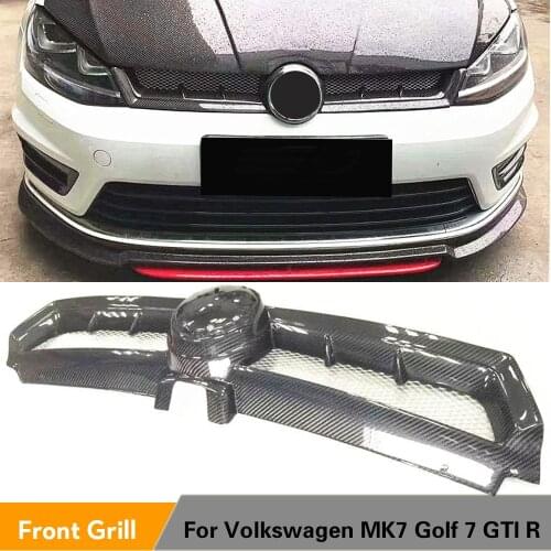 For Golf 7 MK7 Standard GTI R 2014 - 2017 Carbon Fiber Front Bumper Grille Grill