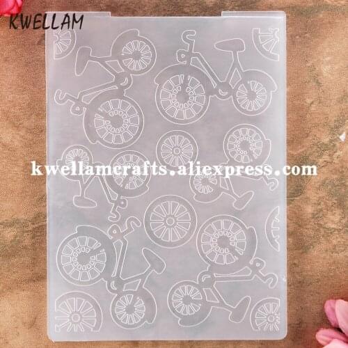 Bicycle Plastic Embossing Folder For Scrapbook DIY Album Card Tool Plastic Template 10.4x14.5cm KW9060407