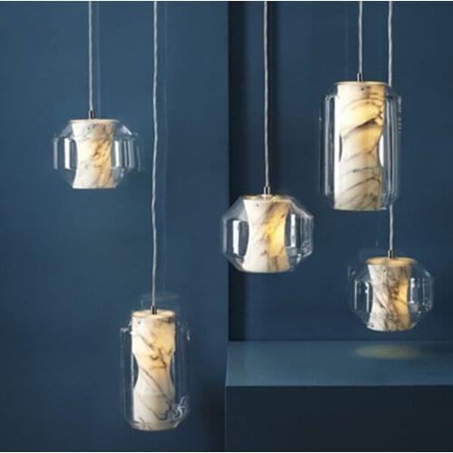 Britain leebroom Modern marble pendant lampdining room decoration glass bubble lamp home interior stairs small pendant lamp