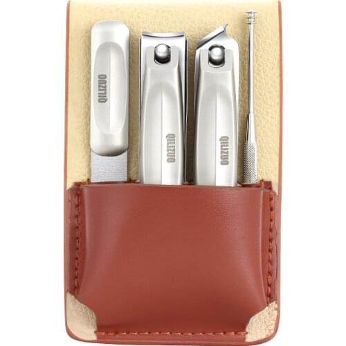 Portable Nail Clippers Stainless Steel Nail Cutter Toenail Nail File Manicure And Pedicure Trimmer With Artificial Leather