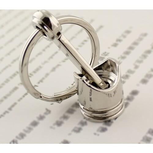 Portable Metal Piston Car Keychain Keyfob Engine Auto Ring Keyring Key Fob