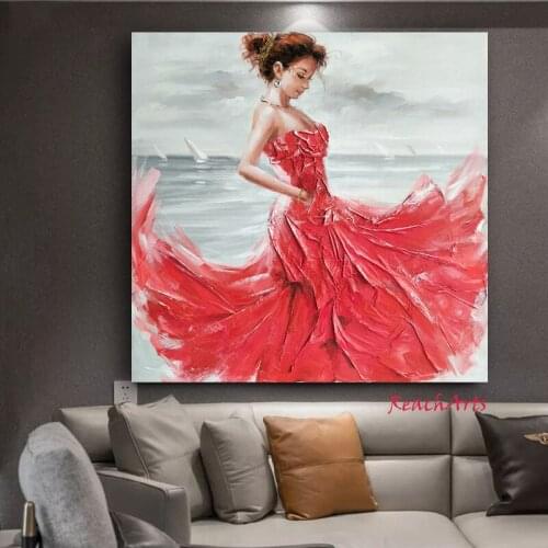 Luxury Oil Painting On Canvas Handmade Art Picture Decoration Lady Dancer Interior Accessories For Livingroom Hot Sales