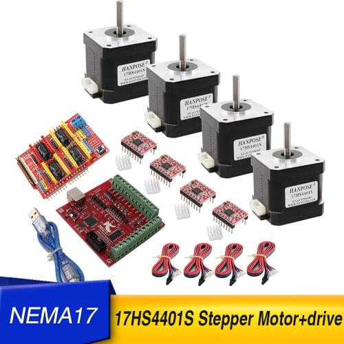 1PCS USB power controller + 4 PCS driver TB6600 + stepper motor 17HS4401S twist rejection 40n.cm