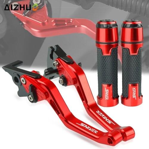 SHIVER CNC Aluminum Motorcycle Adjustable FOR APRILIA SHIVER 2007-2016 2008 2010 2012 Brakes Clutch Levers Handlebar Grips LOGO