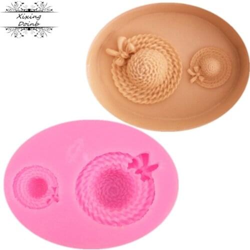 Straw hat hat shape silicone soft candy mold cake decoration tools Candy Chocolate Mold
