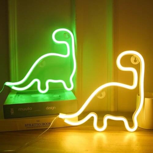 Dinosaur LED Neon Lights Colorful Neon Sign Wall Hanging Decoration Night Lamp Bedroom Wall Lamp On/Off Lamp