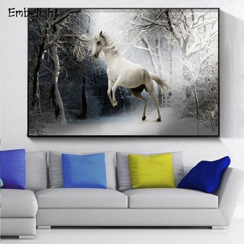 Embelish 1 Pieces Big Size Jumping Horse Animals Wall Art Pictures For Living Room HD Print Canvas Paintings Bedroom Posters