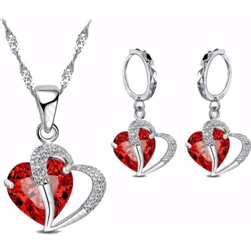 Unique Design Cubic Zirconia Jewelry Sets 925 Sterling Silver Fashion Necklace Earrings Luxury Wedding Women Bridal Gift
