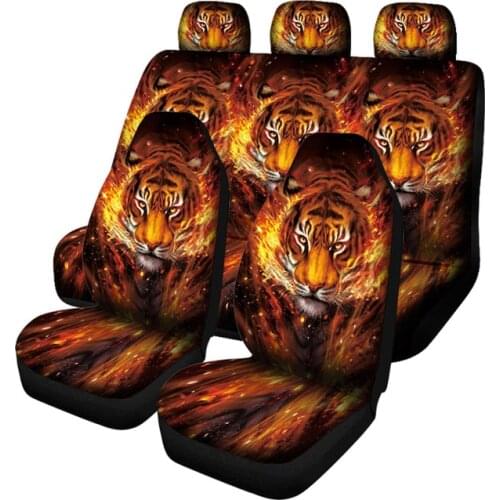 Aimaao 3D Universal Lion Print Car Seat Cover Protectors for Most Car Truck SUV Van For Honda Civic 2006 2011 Bmw E46 E90