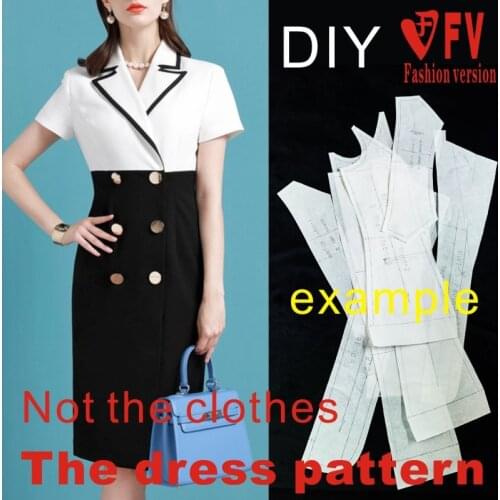 Cutting pattern new style temperament dress garment structure drawing BLQ-482