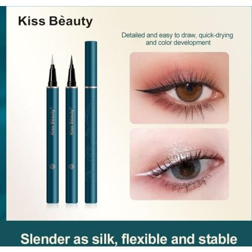 KISS BEAUTY Black/White Liquid Eyeliner Quick Dry Ultra-fine Eyeliner Waterproof Sweat-proof Lasting Non-smudge Eyes Cosmetic