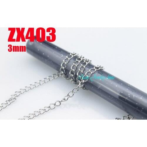 10/20/50/100 meters 3x4 mm tail chain stainless steel necklace parts 10 meters women man fashion jewelry parts ZX403