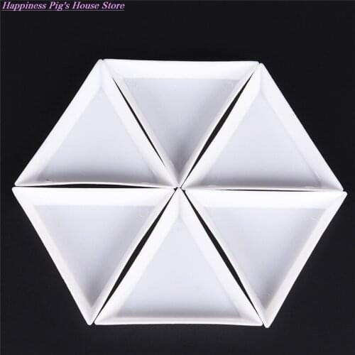 10pcs/lot Environmental PP Triangle Plate For Jewelry Beads Organizer White Containers For Beads Display Plastic Tray Packaging