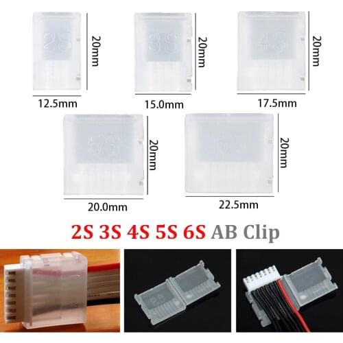 20pcs/lot 2S 3S 4S 5S 6S AB Clip JST-XH Balanced Head Protection Balance Plug For RC Lipo Car Truck Airplane Drone Buggy Toys