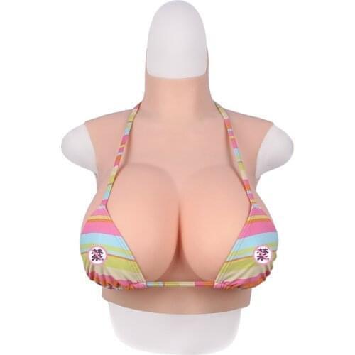 4G G CUP Short High Collar Neck Fake Artificial Boob Realistic Silicone Breast Forms Crossdresser Shemale Transgender Drag Queen