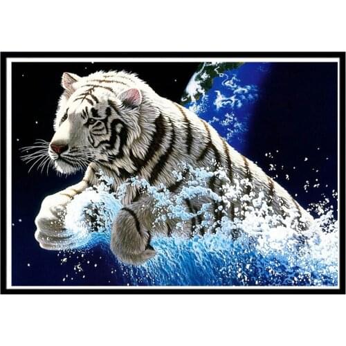 Factory 5D tiger diamond painting round drilling painting gift
