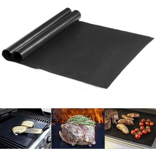 BBQ Grill Mat Barbecue Outdoor Baking Non-stick Pad Reusable Cooking Plate 40 * 33cm for Party PTFE Grill Mat Accessories Tool