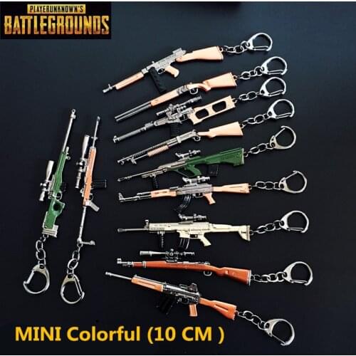 Game PUBG keychain Weapon Model 98K AWM SCARL key Chains Keyring Pendant For Fans Memento Gifts PUBG Accessories Toy Size 10CM