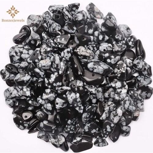 SnowFlake Obsidian Natural Stone Irregular Gravel 5-8mm Beads For Diy Jewelry Accessories Making