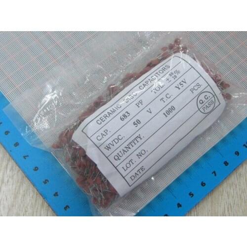1000pcs/lot High Quality 68NF 683 50V Ceramic dielectric Capacitor 68NF 683 50V dip ceramic capacitors 68NF
