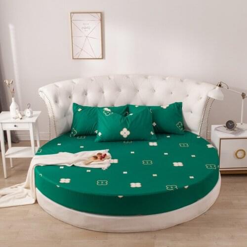 Printing Round Mattress cover 100%cotton Bed sheet fitted sheet with Elastic Themed Hotel Motel Home textiles no pillowcases