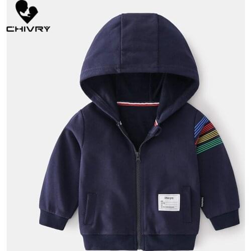 New 2021 Spring Autumn Kids Coats Jacket Boys Fashion Striped Hooded Zipper Hoodies Windbreaker Outerwear Baby Clothes Clothing