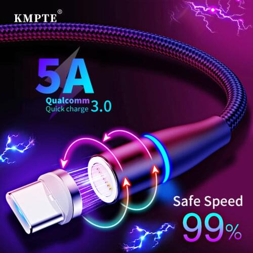 KMPTE Magnetic Micro USB Type C Cable Quick charge For iPhone Xiaomi Mobile Phone Fast Charging USB Cable Magnetic Charger Wire