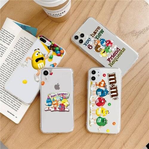CUTE M&Ms Chocolate Nutella Bottle FUNNY Phone Case Transparent For iphone 5 5s 5c se 6 6s 7 8 11 12 plus mini x xs xr pro max