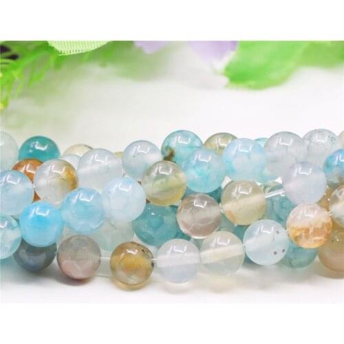 Minimum Order1 ) 8mm Fashion Blue Dragon Veins Onyx Loose Round Beads Accessory Parts 15inch Hand Made Jewelry Making Design