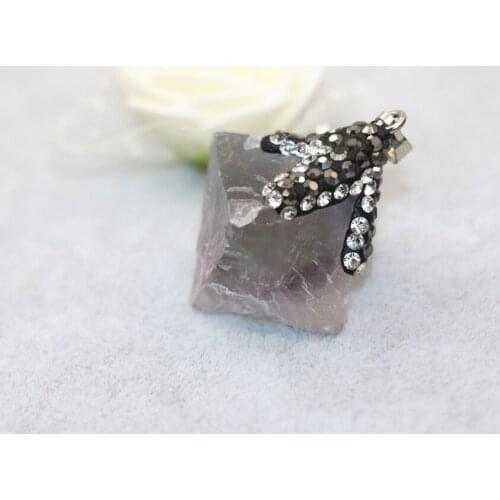 Delicate fashion natural white crystal irregular drop pendant 21*33mm fit diy women necklace gifts jewelry accessories B3037