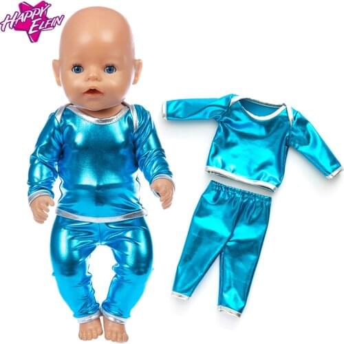 New bright leather clothes in spring 2020 Fit For 43cm Baby Re-born Doll 17 Inch Doll Clothes