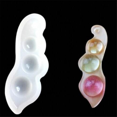 New 1PCS UV Resin Jewelry Liquid Silicone Mold Pea Pendant Shape Silicone Resin Mold Jewelry Making DIY Craft Handmade White