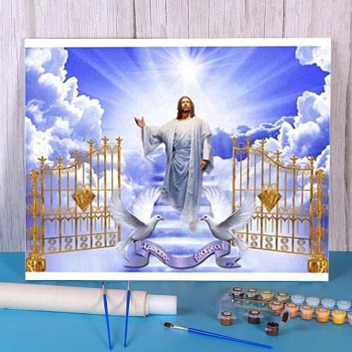 Region Jesus Paint By Numbers Package Oil Paints 50*70 Paiting By Numbers Home Decor For Adults Wall Art Wholesale