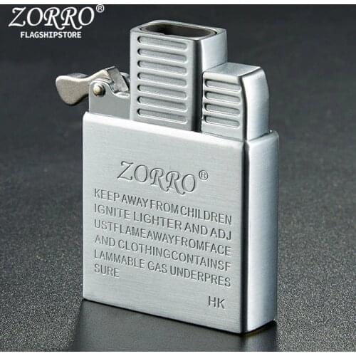 ZORRO Original Dual Fire Torch Lighter Gas Jet Windproof Cigarette Cigar Lighter Movement Inflatable Lighter Liner DIY tool