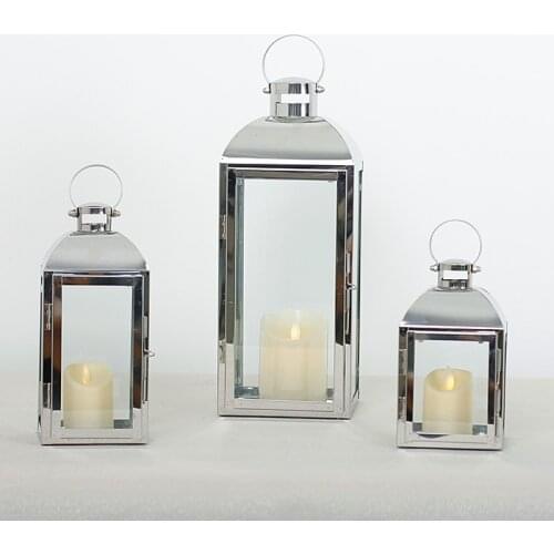 Nordic Lantern Candle Holders Rose Gold Stainless steel Candlestick Candlestick Glasswind lamp candelabros Wedding home decor